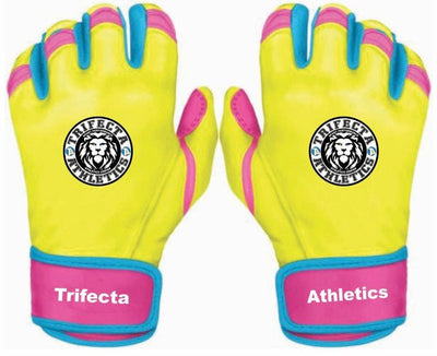 Bubble gum colored batting glove on white background