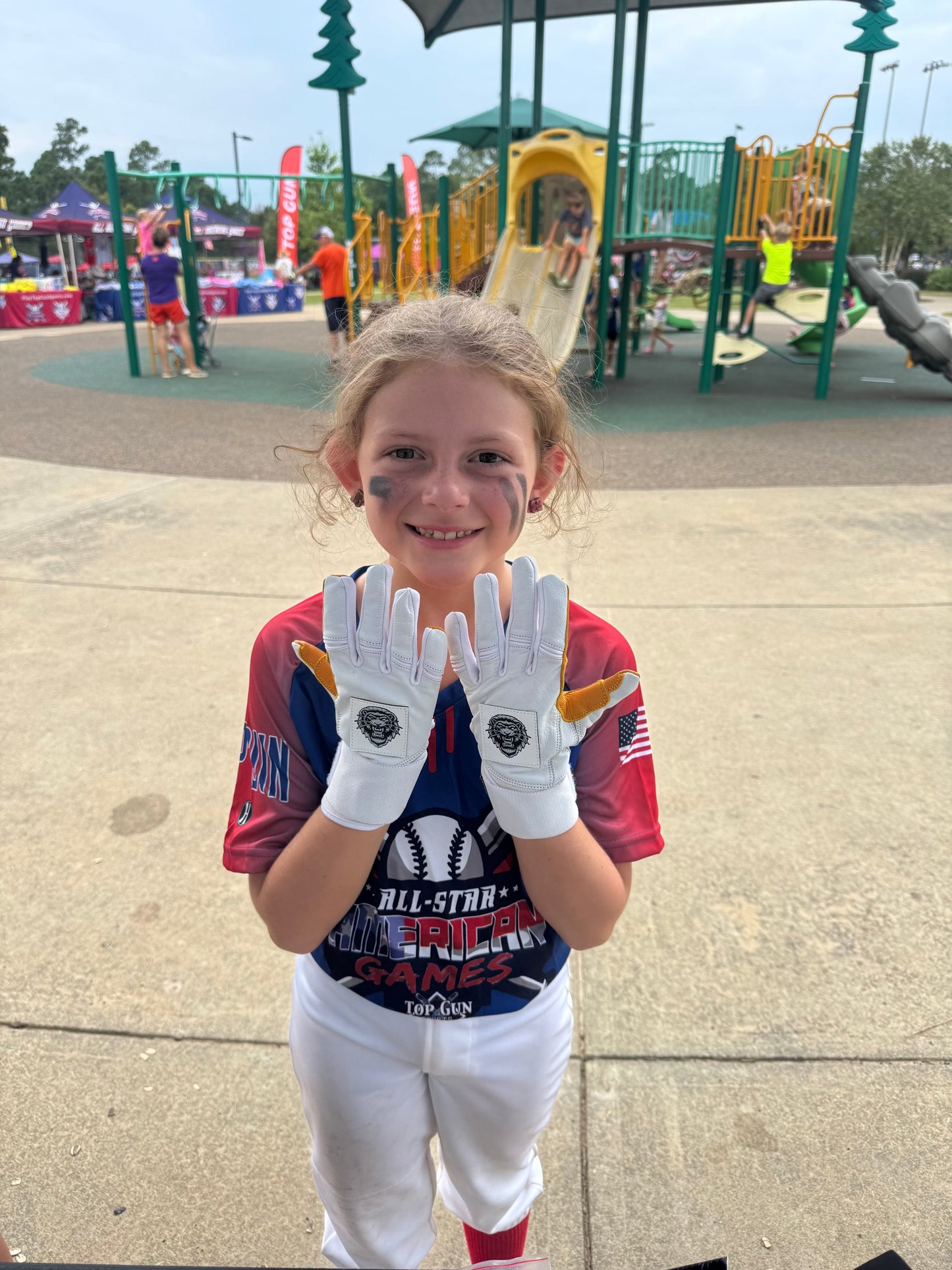 White Claws custom baseball softball gloves with leather front, neoprene cuff, and shock absorbent stitching