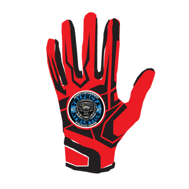 Red and black Autobox Batting Glove with logo and flexible design for durability and shock absorption