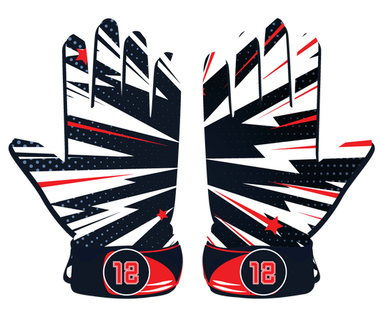 Black and red stylish batting gloves with leather front and lycra back for flexibility and durability