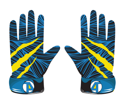 Blue Claws Collection baseball glove with premium leather and Lycra, designed for a snug fit and stylish performance