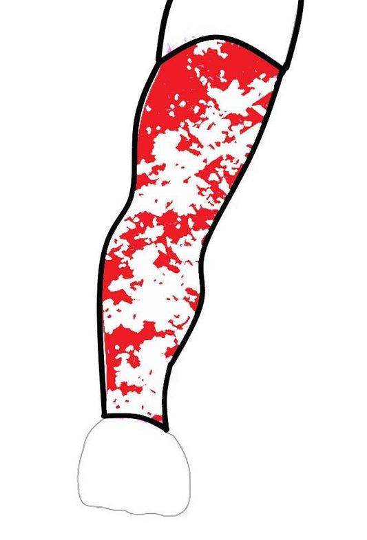 Home Field Heat sublimation arm sleeve with red and white abstract design for UV protection and athletic performance