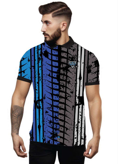 Scale Wear Design C-24 moisture-wicking polyester polo shirt with Bomb Popsicle pattern and three-button collar