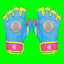South Charlotte Teal custom sports gloves with leather front and breathable lycra back