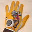 Black Lion Golfer glove with leather front, sublimation back, and elastic strap for flexible, breathable, and secure fit.