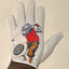 Black Lion Golfer glove with leather front, breathable back, rubber strap, and inverse stitching for enhanced grip and style