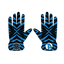 Blue and black zig zag print Leopard Gloves with padded cuffs and logo patches for athletic performance
