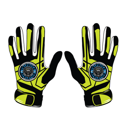 black and yellow robotic hand glove 3.0 with custom emblem for gaming and performance