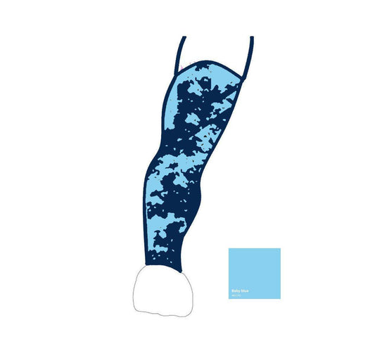 Blue Armor Flex sublimation arm sleeve in blue camouflage design with flexible fit and UV protection