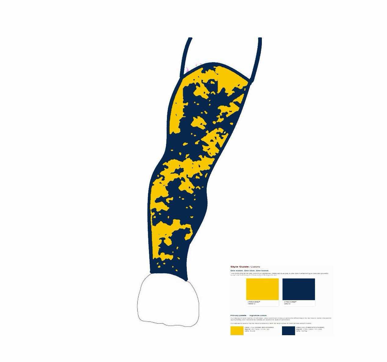 Trifecta Blue Fang sublimation arm sleeve in blue and yellow with performance fabric and UV protection