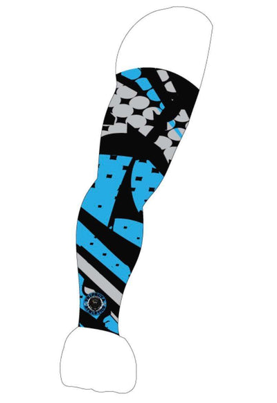 Heel Storm blue black patterned sublimation arm sleeves with UV protection and moisture-wicking fabric