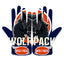 Wolfpack Batting Glove with black wolf graphic, navy blue, red, and white design on palms and fingers.