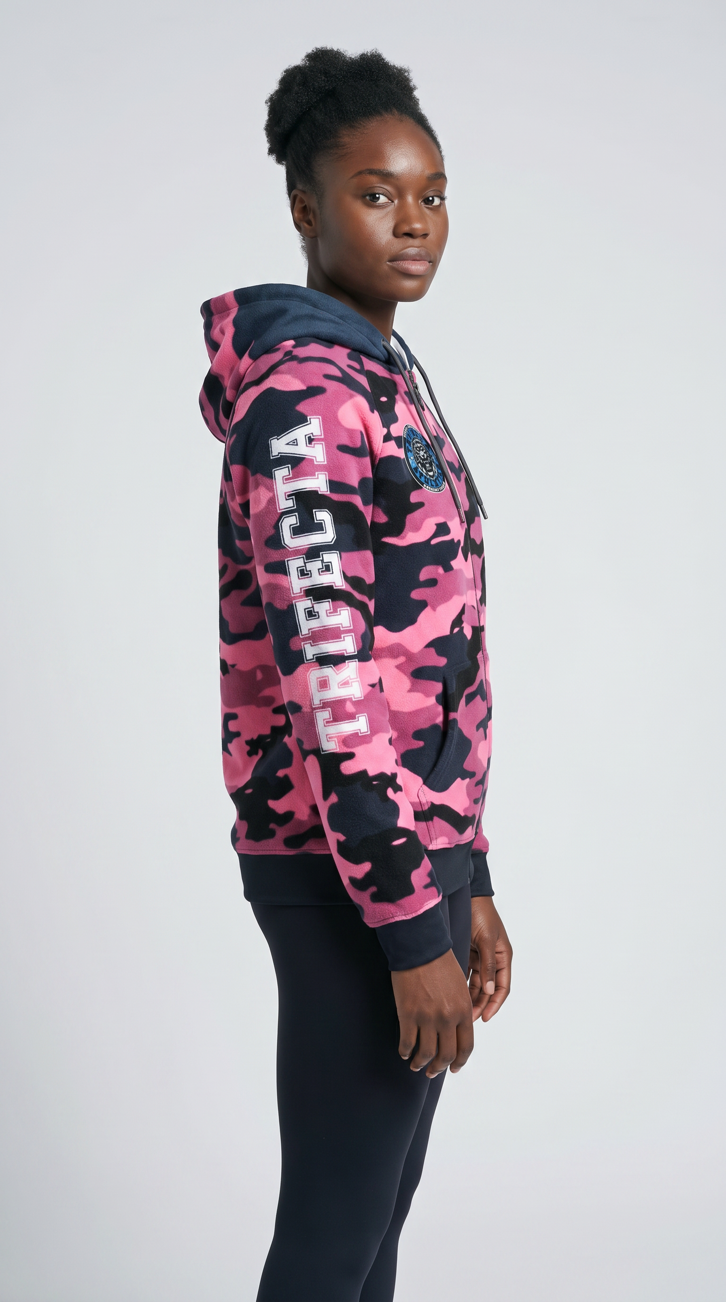 Wild Rose 1 polyester fleece fabric soft warm lightweight insulation close-up