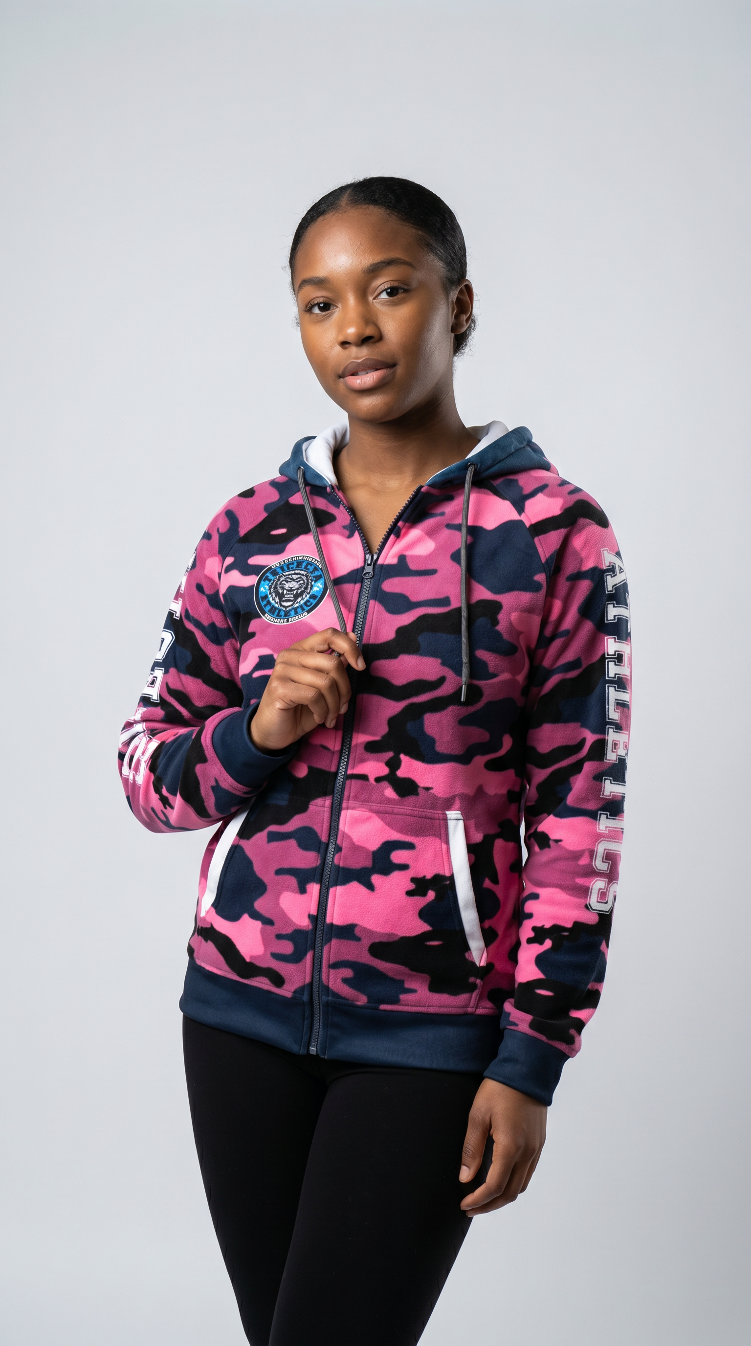 Close-up of soft Wild Rose 1 polyester fleece fabric showing warm, lightweight texture
